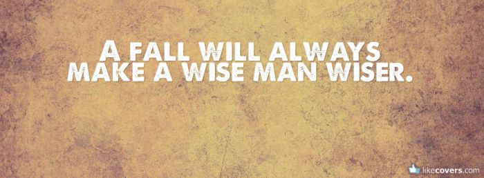 A fall will always make a wise man wiser