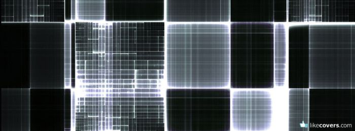 Abstract Black white Squares with lines Facebook Covers