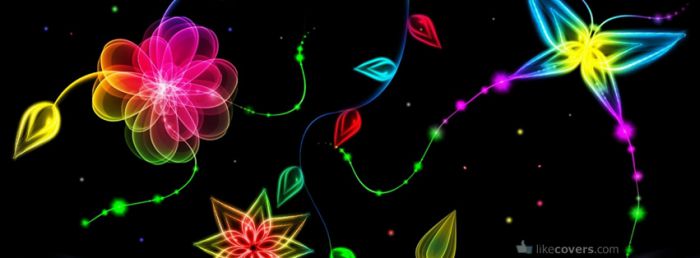 Abstract Coloful Flowers Facebook Covers