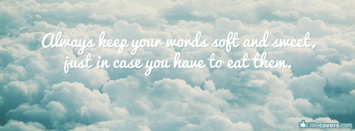 Always keep your words soft and sweet Facebook Covers