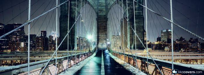 Awesome empty bridge and city background Facebook Covers