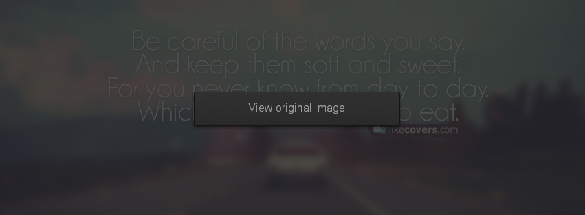 Be careful of the words you say and keep them soft Facebook Covers