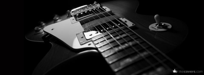 Black and White Electric Guitar Facebook Covers