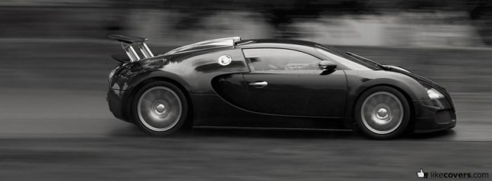 Black Bugatti speeding fast