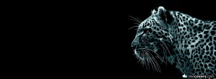 Black White Blue Leopard Facebook Covers