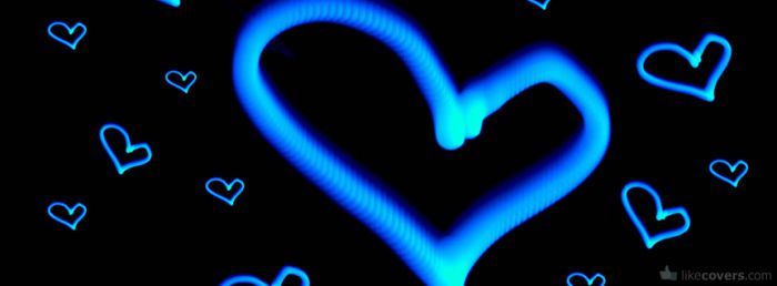 Blue Floating Hearts Facebook Covers