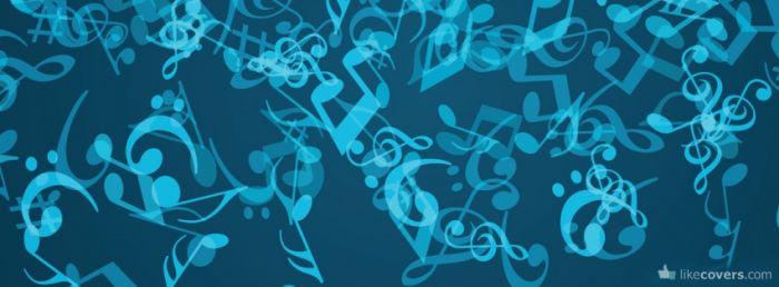 Blue music notes abstract