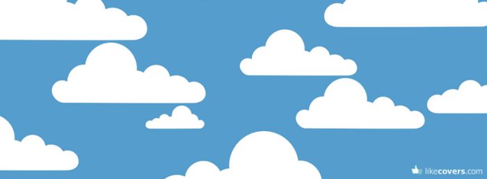 Blue Sky White Clouds Drawing Facebook Covers