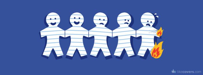 Burning paper cutout boy Facebook Covers