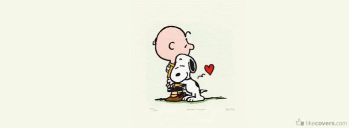 Charlie brown and snoopy Hugging Facebook Covers