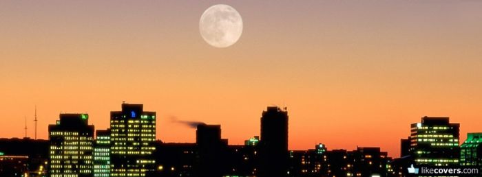 City Evening Moon Facebook Covers