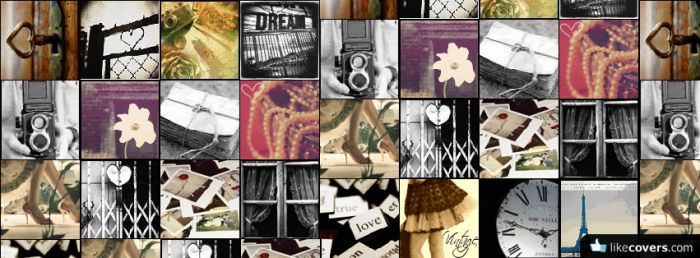 Collage of Vintage Girly Stuff Facebook Covers