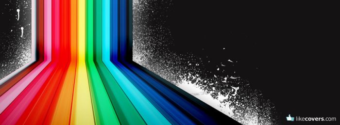 Colorful Lines Black Background Facebook Covers