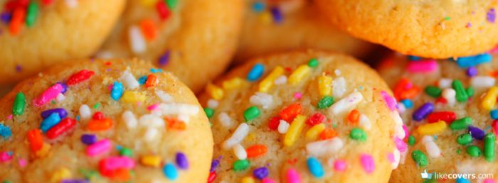 Colorful yummy cookies with sprinkles
