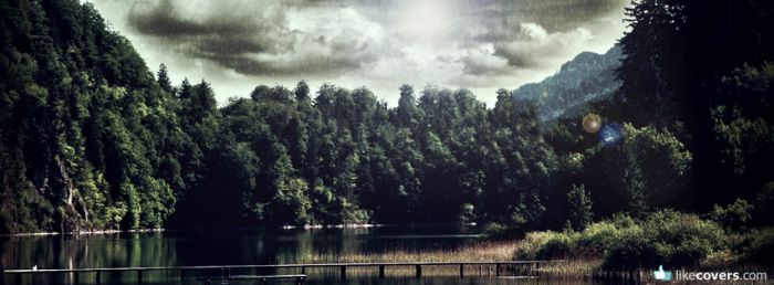 Cool lake in the woods Facebook Covers