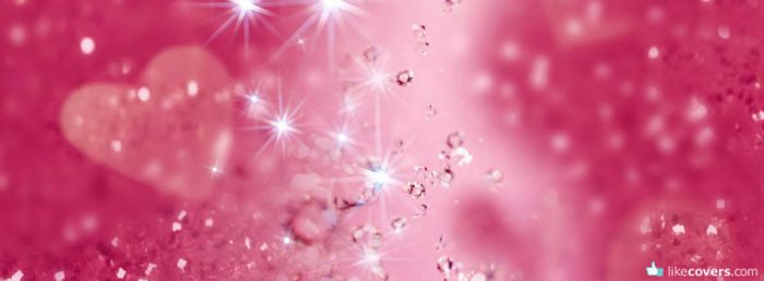 Cute diamonds and heart sparkles Facebook Covers