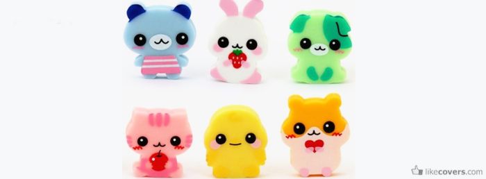 Cute little animal erasers Facebook Covers