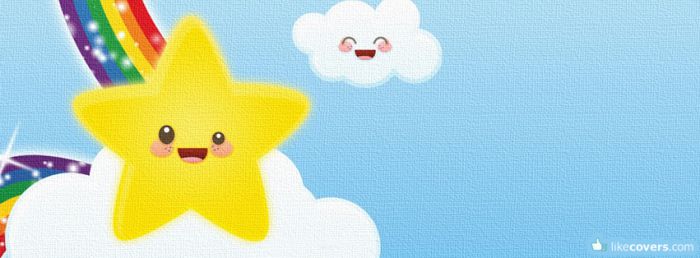Cute Star and Cloud and Rainbow