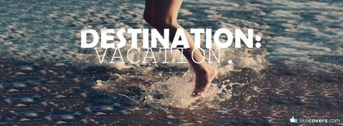 Destination Vacation girl splashing in the ocean Facebook Covers