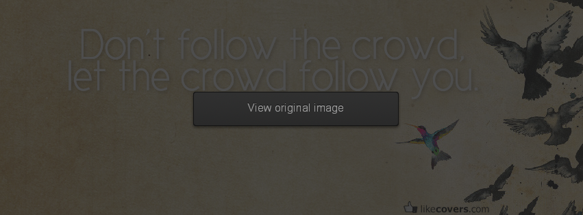 Don't follw the crowd let the crowd follow you Facebook Covers
