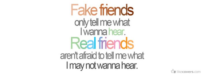 Fake Friends only tell me what I wanna hear