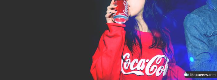 Girl Drinking Coca Cola Facebook Covers