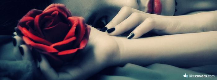Girl Holding a Rose Facebook Covers