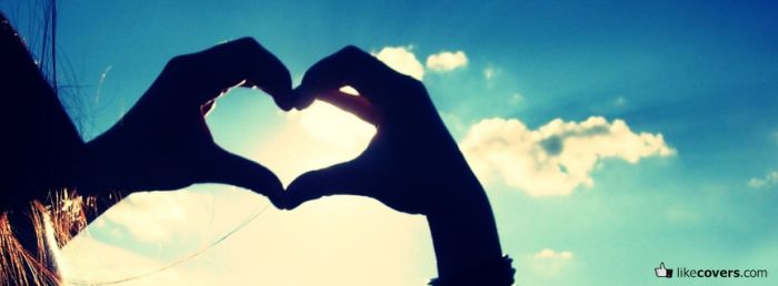 Girl Making Heart with Hands Facebook Covers