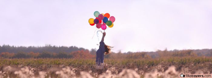Girl With Balloons Facebook Covers