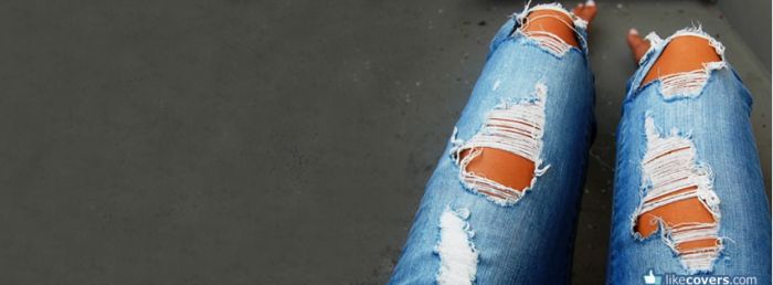 Girl with ripped jeans