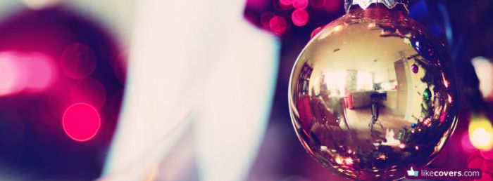Gold and red Christmas Ornament Facebook Covers