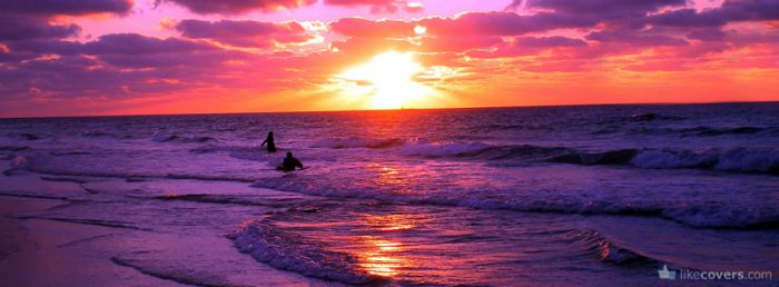 Gorgeous sunset purple reflection