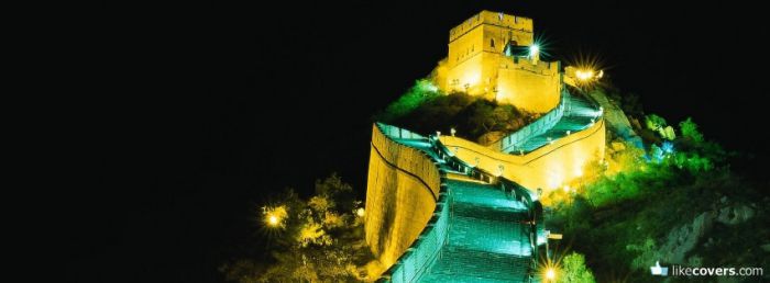 Great Wall of China at night Facebook Covers