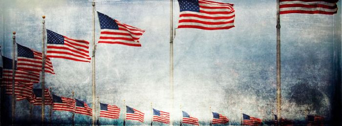 Grunge American Flags Facebook Covers