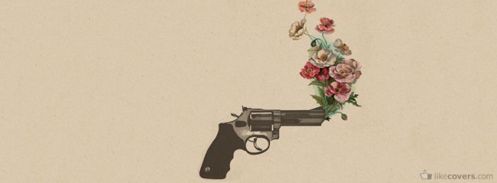Gun shooting flowers Facebook Covers