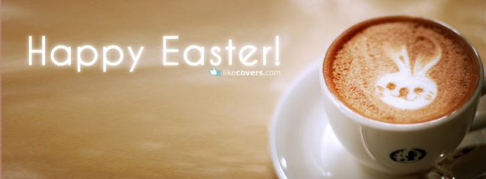 Happy Easter Bunny in Coffee