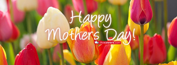 Happy mothers day coloful tulips Facebook Covers