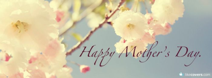 Happy Mothers Day wite Flowers Blooming Facebook Covers