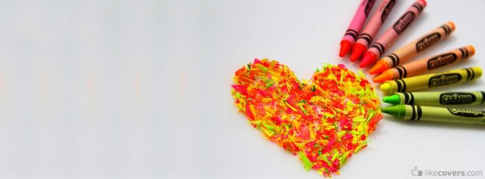 Heart drawn with crayons Facebook Covers