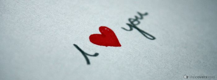 I love you heart drawing on paper with pen Facebook Covers