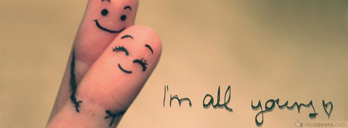 I'm all yours Hugging Fingers Facebook Covers