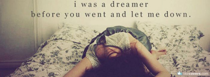 I was a dreamer before you went and let me down Facebook Covers