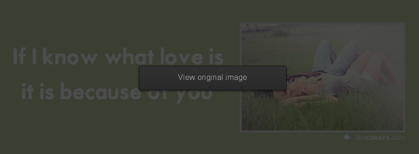 If I know what love is Facebook Covers