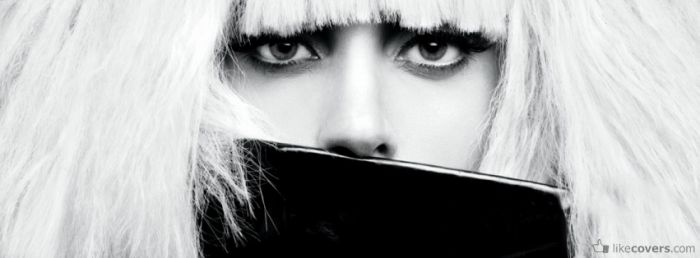 Lady Gaga Black And White Covered Face Facebook Covers