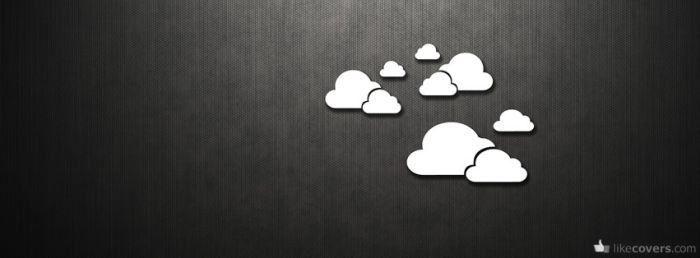 Little Puffy Clouds Gray background Facebook Covers