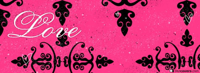 Love and abstract curly art Facebook Covers
