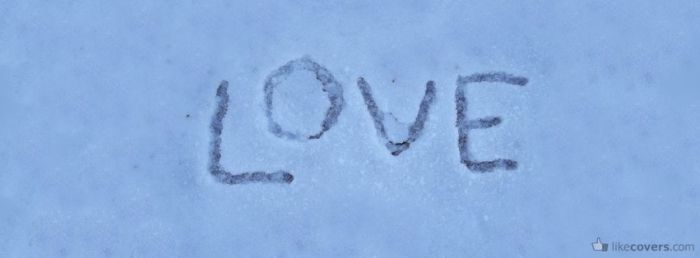 Love carved into icy snow Facebook Covers