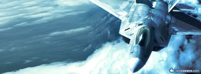 Military Jet flying above clouds Facebook Covers