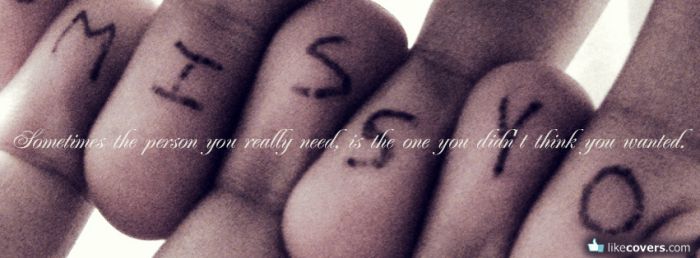 Miss You Written on Fingers Facebook Covers