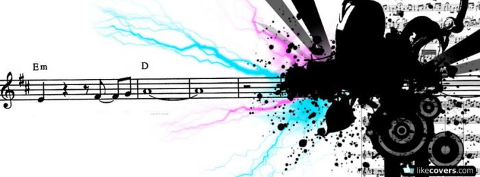 Music notes and bastract ink splatter